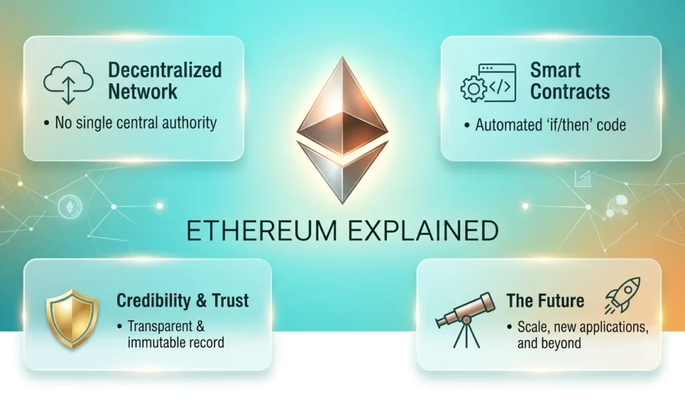 Ethereum Explained How ETH Works, Smart Contracts and the Future of Blockchain.